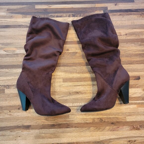 Zigi Soho Saysana Brown Faux Suede Slouch Tall Boots - Picture 1 of 12